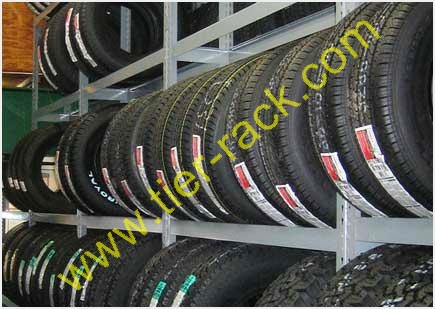 On tread tire racks, On tread tire storage