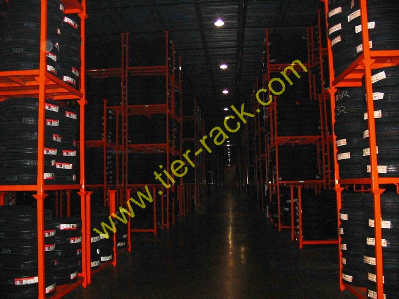 passenger tire racks, tire racks, tire warehouse storage